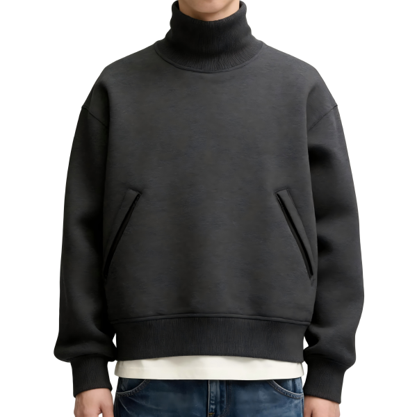 Charcoal Grey Turtleneck Sweatshirt