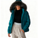 Teal Fur-Hood Puffer Jacket